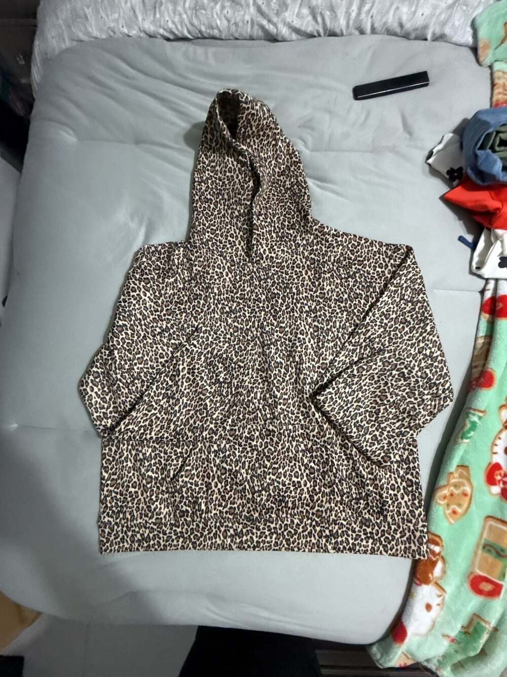 Leopard Print Hoodie Pullover Sweatshirt Brown